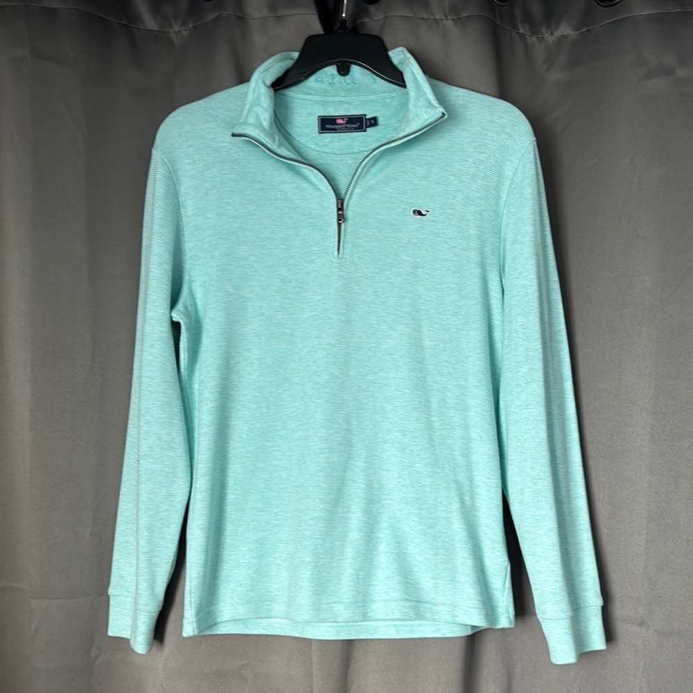Vineyard Vines Men's Light Green Quarter-Zip